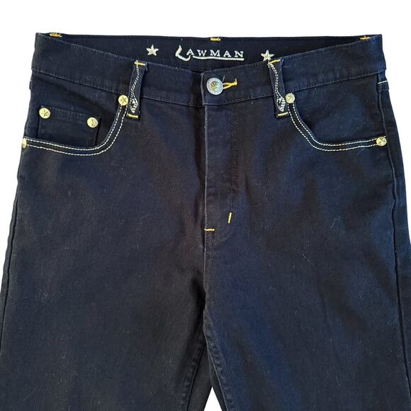 Lawman Jeans Women’s 9/10 L Long Black Gold Embellished Rodeo Western 1036 - Picture 3 of 15